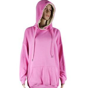 Aerie Oversized Pink Hoodie with Sherpa Hoodie